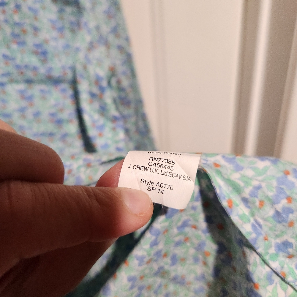 J. Crew Flowerpatch Popover Button Front Long Sle… - image 8